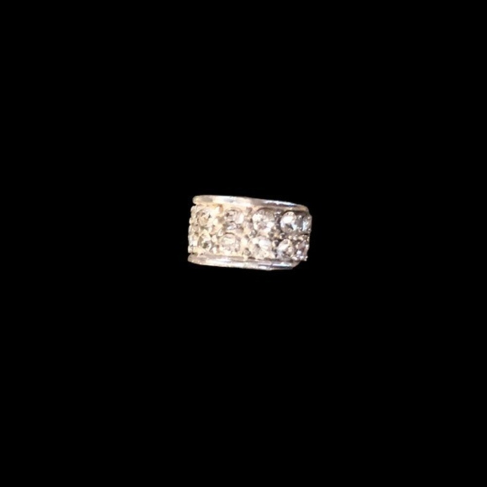 White crystal charm stamped 925 silver for Pandora bracelet